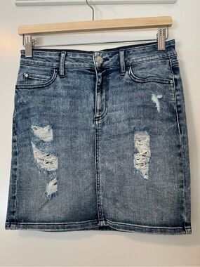 GUESS Los Angeles Denim Mini Skirt Blue Stretch Jean Skirt Size Small US 4